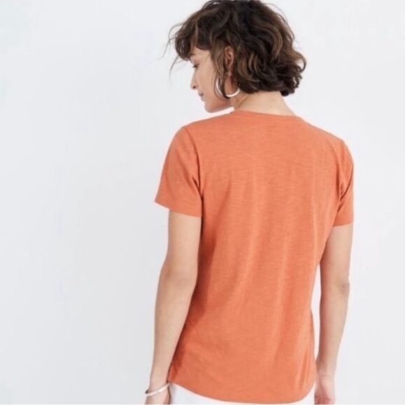 Madewell Women Shirt Medium Orange Whisper Cotton Contemporary Preppy Causal - Picture 3 of 15